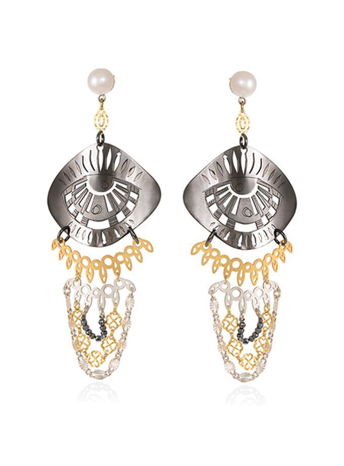 FRESH PEARL STUD EARRINGS BIG BOHO EYE